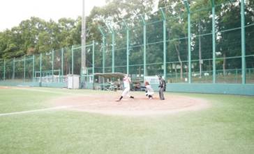 Baseball field in Japan during a game