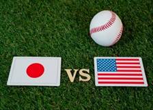 Japan versus USA baseball graphic