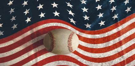 Baseball on an American flag