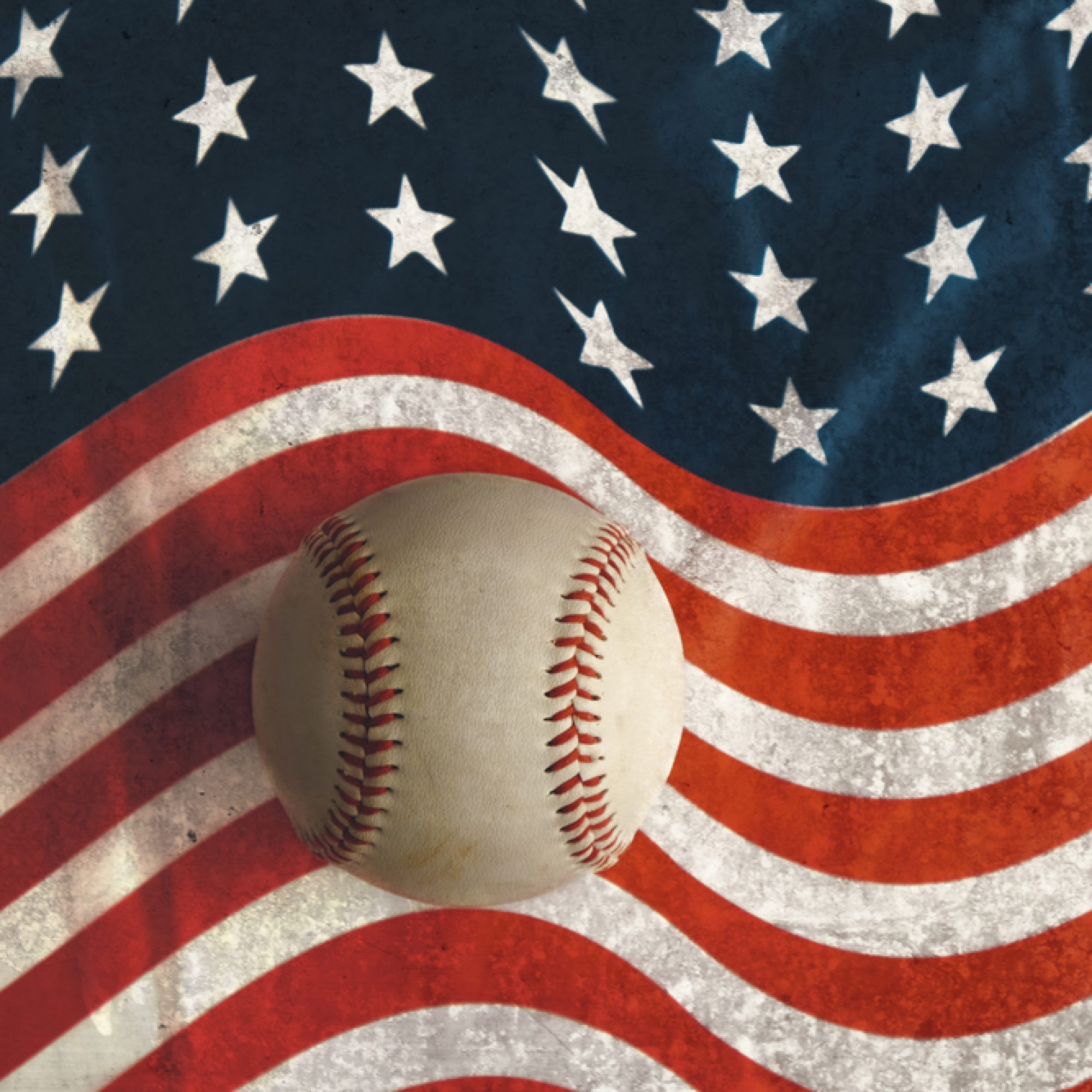Baseball,On,Stars,And,Stripes,American,Flag,Background,For,July